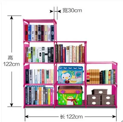 

Simple bookcase bookshelf fall to the ground the student's dormitory. Creative multilayer shelf on the desk. Receive free combin