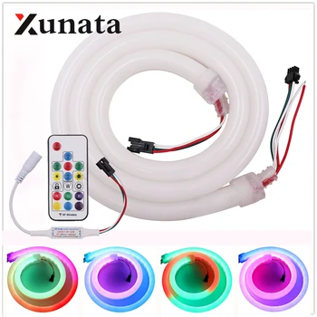 

DC12V Low Power Festival Decoration Waterproof Soft Light RGB LED Strip Car Full Color WS2811 Flexible Neon Light