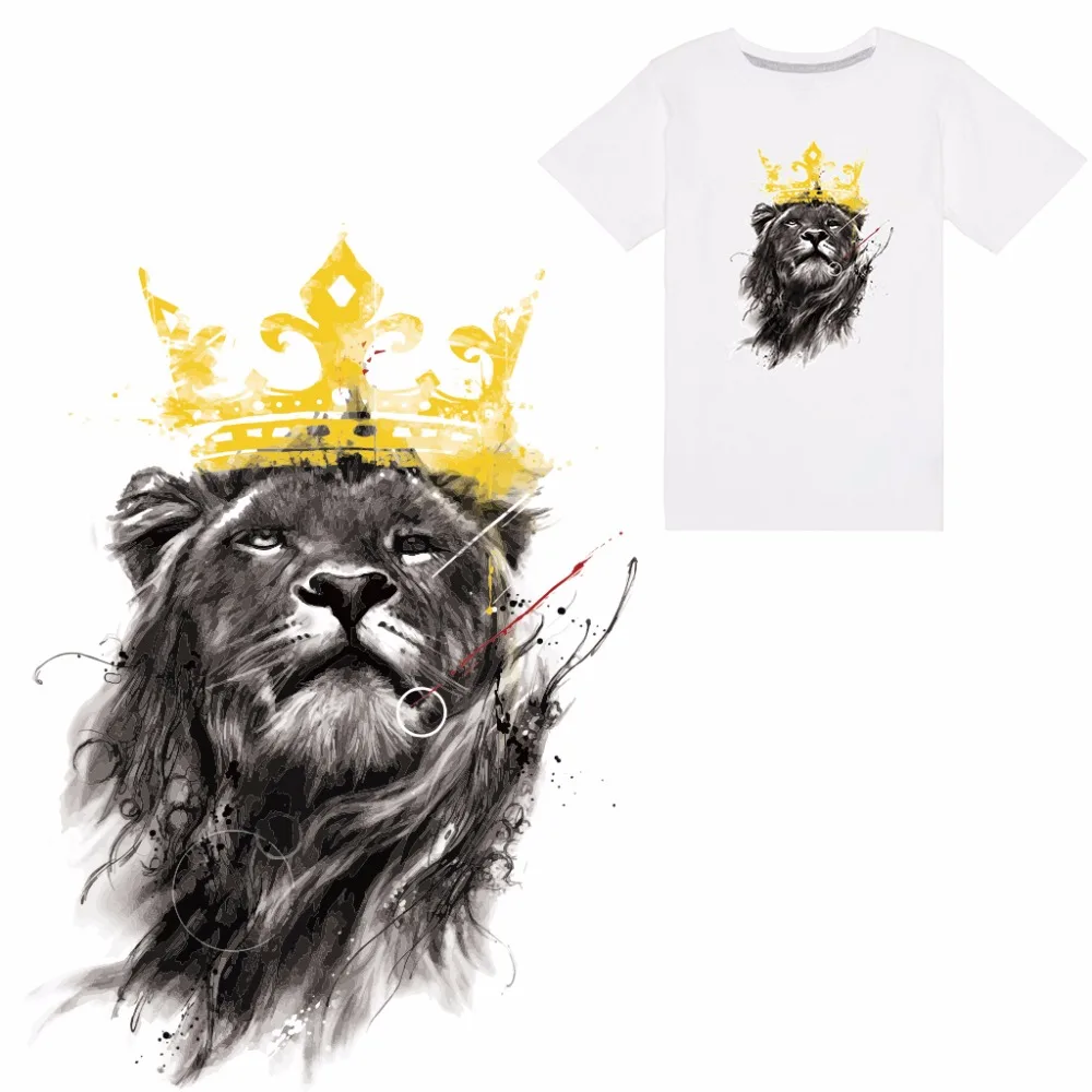 

Lion Iron On Patch DIY Heat Transfer Sticker Applique Clothing Fabric T-Shirt