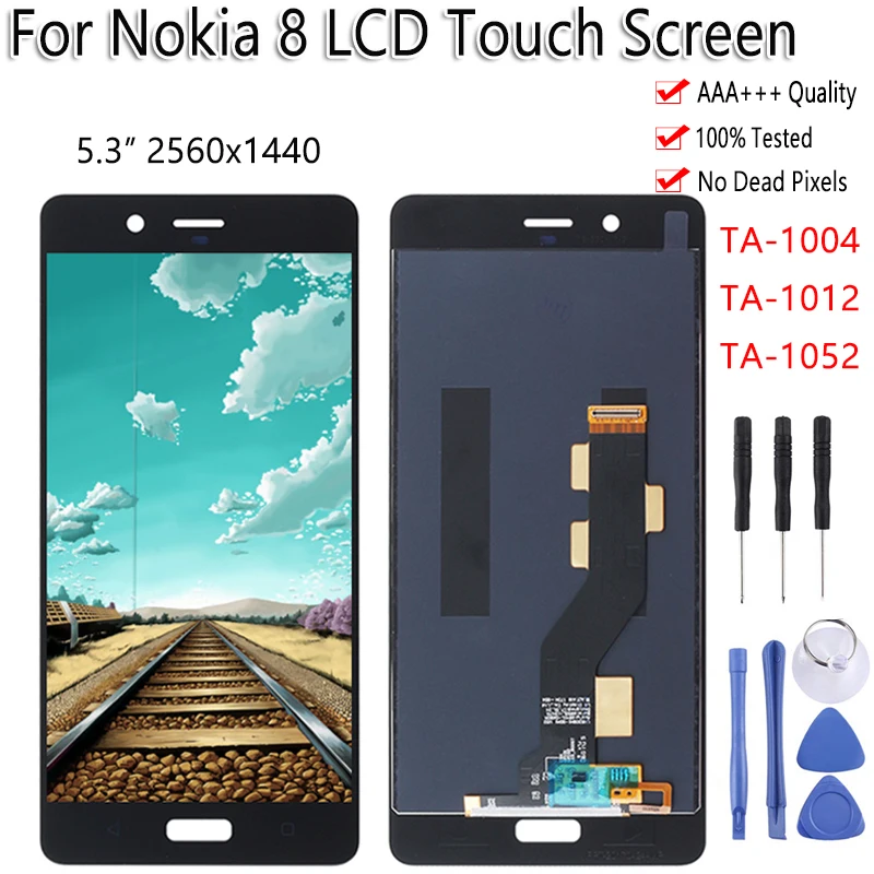 

5.3" Original New For Nokia 8 N8 LCD Display Touch Screen Digitizer Assembly Replacement Repair Parts Test OK Free Tools