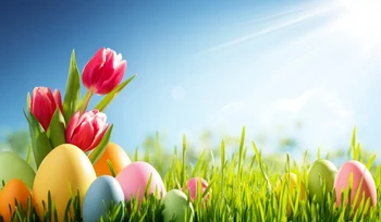 

HUAYI Easter Eggs Theme Art fabric Backdrops For Studio Newborn Photography Backgrounds XT-3756