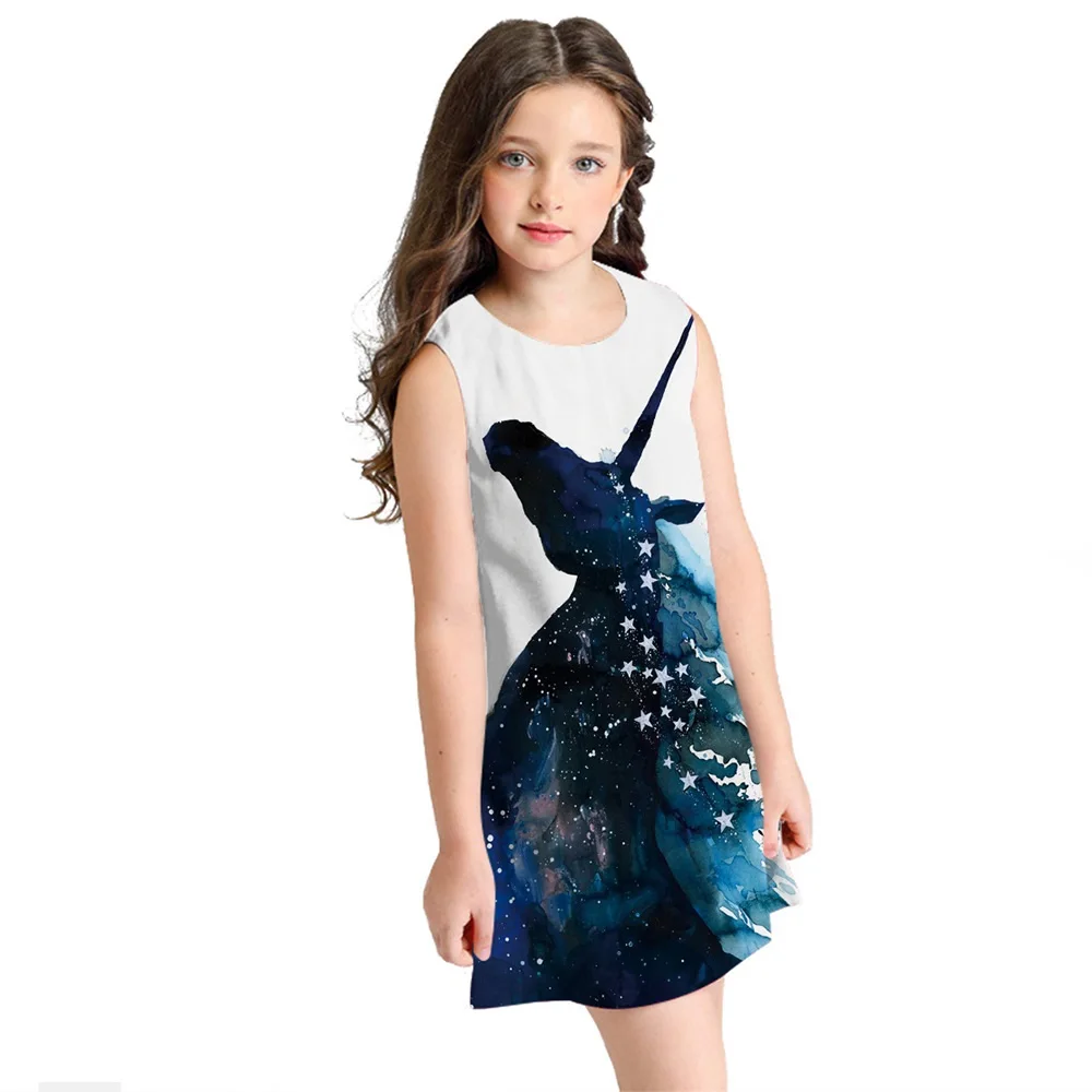 

Unicorn Girls Party Dress Kids Fille For Girls 10 To 12 Years Summer Toddler Clothes Roupas Infantil Off Shoulder Princess Frock