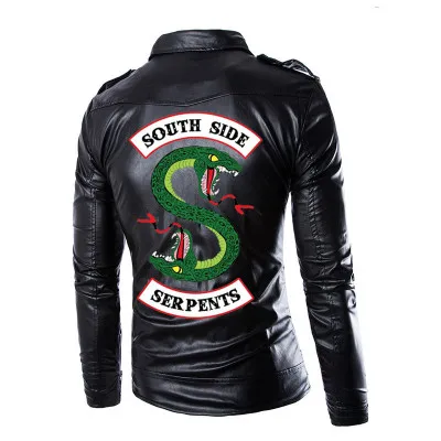 Весенне-осенние модные Мотоциклетные Куртки из искусственной кожи, мужские байкерские куртки на молнии с отворотом, Байкерские Куртки из искусственной кожи