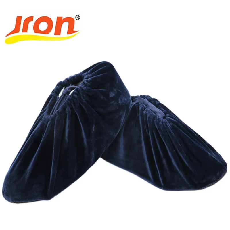 5 Pairs Soft Fabric Reusable Indoor Dust Proof Shoes Cover Solid Color