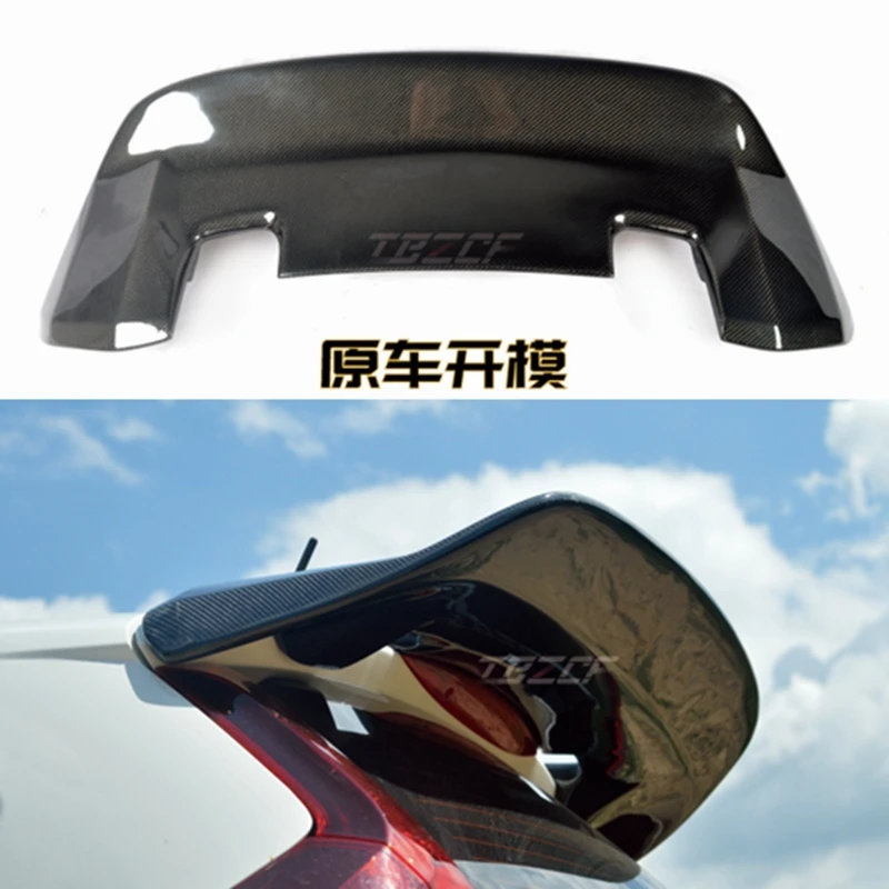 Car Accessories For Honda Jazz Fit Gk5 14 17 Carbon Fiber Jdm Style Rear Spoiler Glossy Trunk Wing Racing Body Kit Trim Spoilers Wings Aliexpress