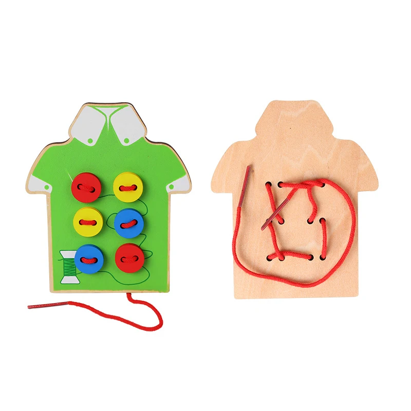 Montessori Toys Educational Wooden Toys for Children Early Learning Beads Lacing Board Toddler Sew On Buttons Montessori Toys Educational Wooden Toys for Children Early Learning Beads Lacing Board Toddler Sew On Buttons