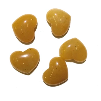 

10 Pieces Yellow Jade Natural Stones Cabochon 10x10mm 15x18mm 25x25mm Heart Shape No Hole for Making Jewelry DIY