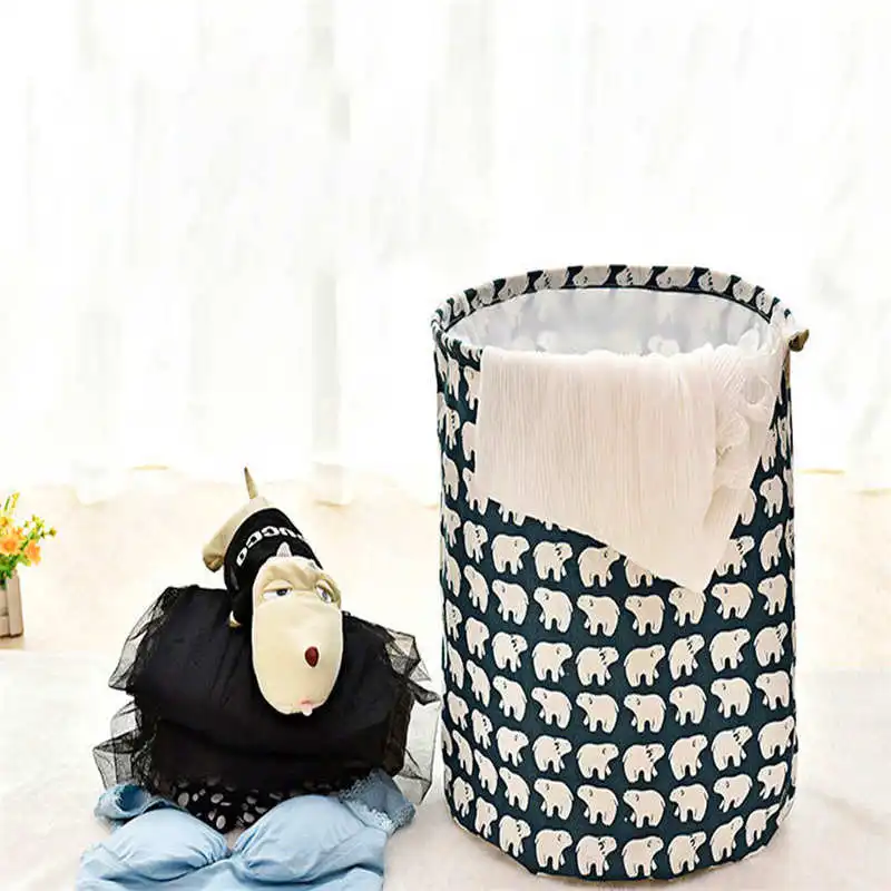 Waterproof Canvas Sheets Laundry Clothes Laundry Basket Storage Basket Folding Storage Box #2o17 (1)