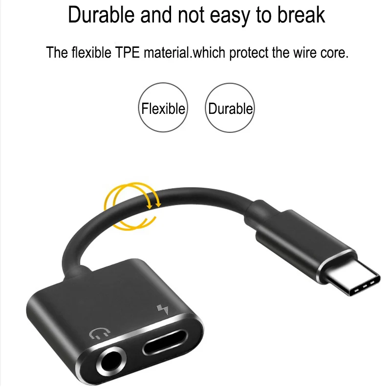 ALLVCOVER usb type C аудио зарядный адаптер 2 в 1 Тип мужчин и женщин 3 5 мм разъем для