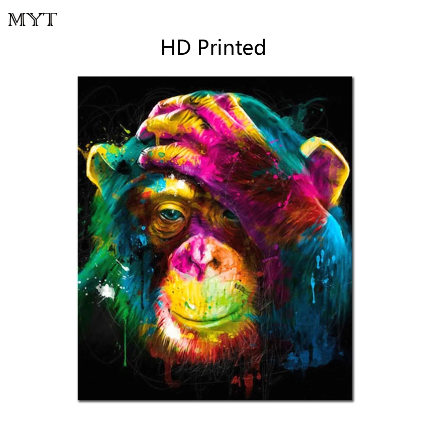 Colorful Monkey HD printed painting on canvas Art wall picture Artwork