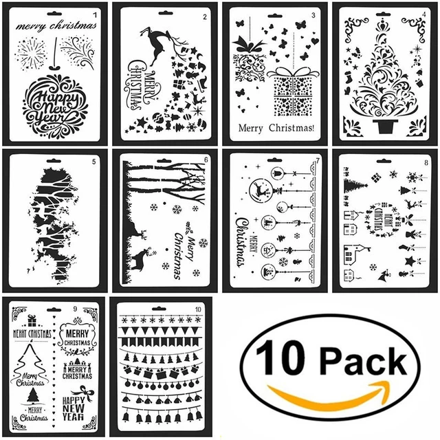 Journal Stencil Diy Diary Drawing Template Set 12 pcs Plastic Shapes Scrapbook  Stencils Graphics Stencils For Children - AliExpress