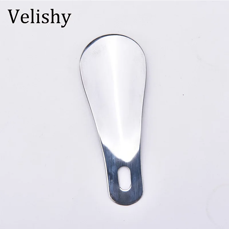 1/2PCS High quality Portable 10cm Silver Stainless Steel Metal Shoe Horn Spoon Shoehorn Professional Mini Shoe Horn