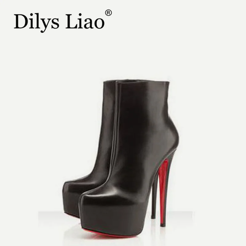 Hot Fashion Branded Star Style Women Sexy Red Sole Hidden Platform Stiletto High Heels Boots Shoes Ankle Bootie Botas Mujer US10