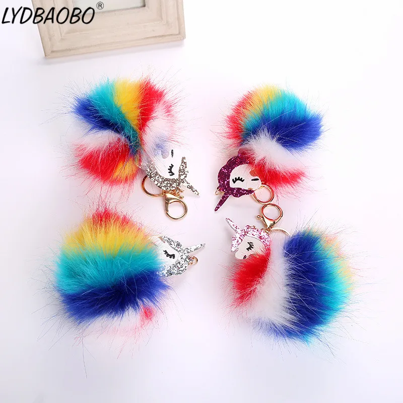 

LYDBAOBO 1PC 20CM Diamond Insert Rainbow Unicorn Plush Doll Colorful Plush Mini Lovely Pendant Key Pendant Kids Birthday Gifts