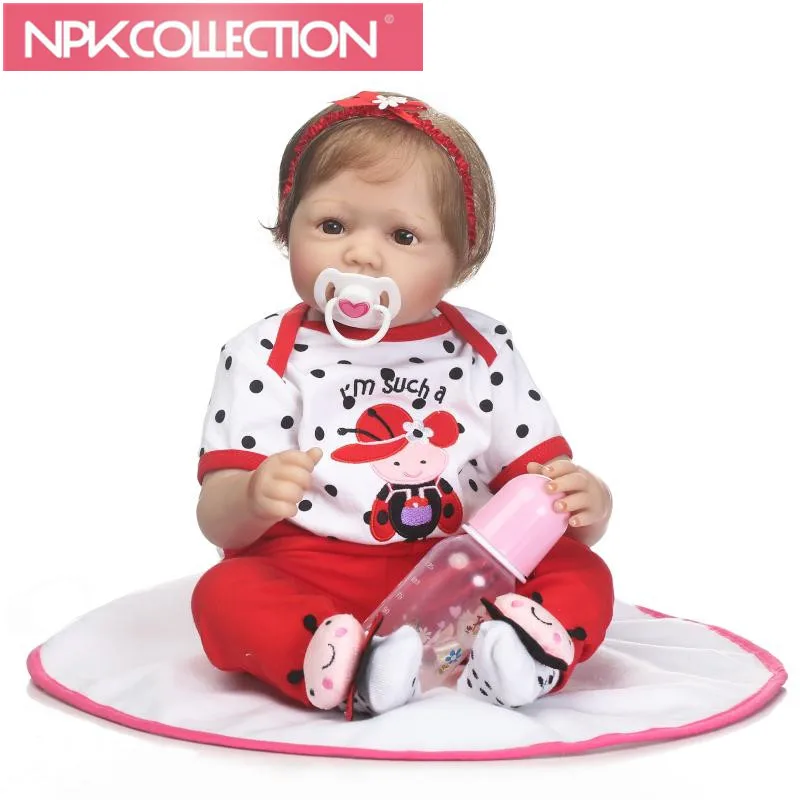 

22 Inch 55CM Doll Reborn Babies Silicone Vinyl Dolls Handmade Realistic Lovely Baby Reborn Toy Doll Baby Bonecas Birthday Gift