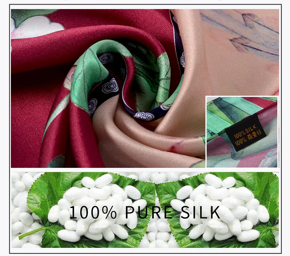 [BYSIFA] роскошный шарф из чистого шелка, шаль для женщин, весна-осень, длинные шарфы, Женский Бренд, шелк, шейный шарф, 175*52 см