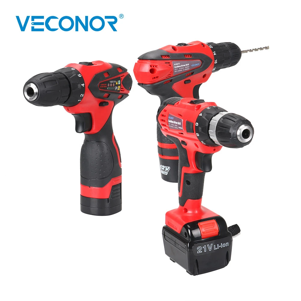 

Veconor Electric Drill Cordless Screwdriver Impact Driver Power Driver Tool 2 Speed Li-ion Battery Rechargeable Driver Drill