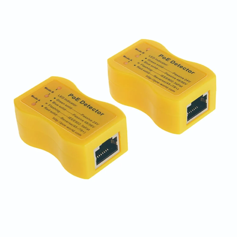

PoE Detector PoE Tester LED Display indicates passive /802.3af/at; 24v/48v/56v, Quickly identify Power over Ethernet