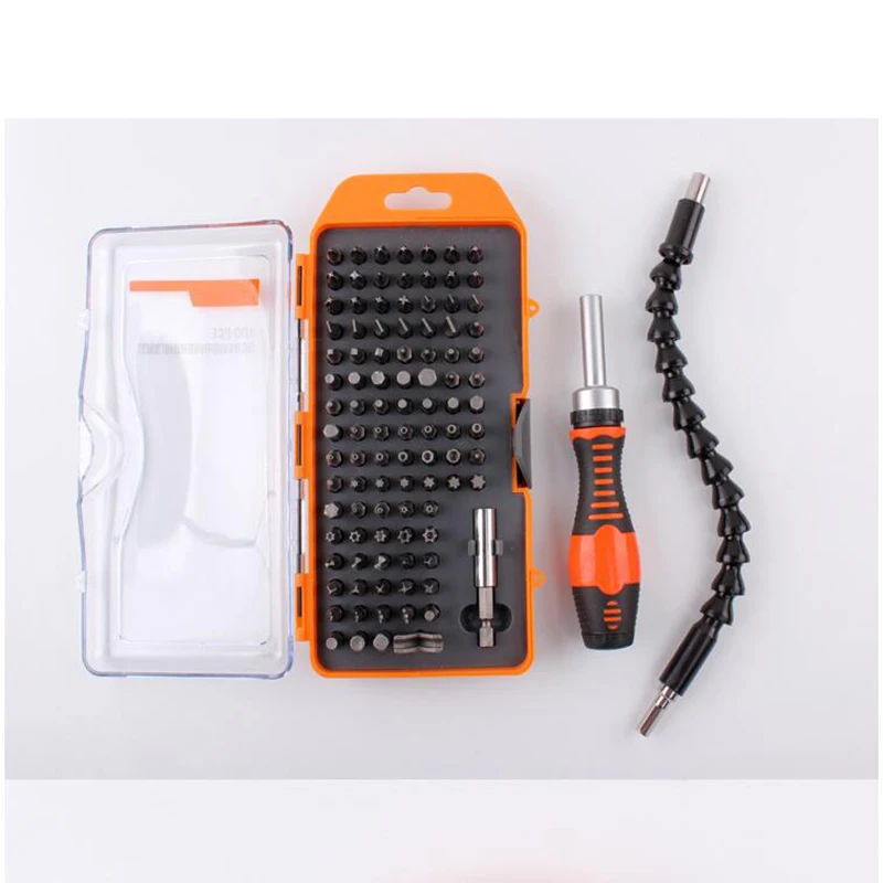 

Newest 100 Pcs Head screwdriver Spanner Electric Screwdrive Bit Set Hex Bit 1/4" Magnetic Holder+handle Flexible shaft