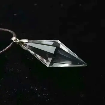 

New natural Clear white crystal pendulums for dowsing reiki Chakra healing crystals charms necklace filigree pendant