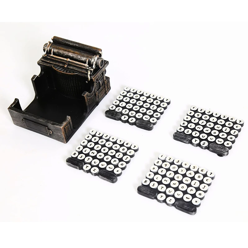 

Vintage Retro Resin Typewriter Model Ornaments Camera Photography Props Resin Gifts Desktop Crafts Home Bar Coffee Decoration