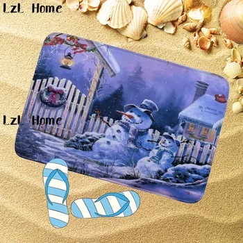 

LzL Home 40*60CM High Quality Xmas Pattern Bathroom Mat Memory Foam Bath Mat For Toilet Bathroom Carpets Flannel Toilet Mat