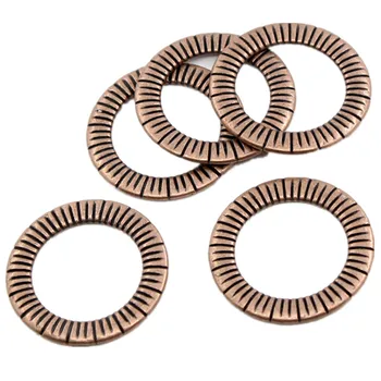 

100Pcs Copper Tone Round Circle Ring Donut Connectors Pendants Jewelry Making Finding Charms 24mm(1") Dia.