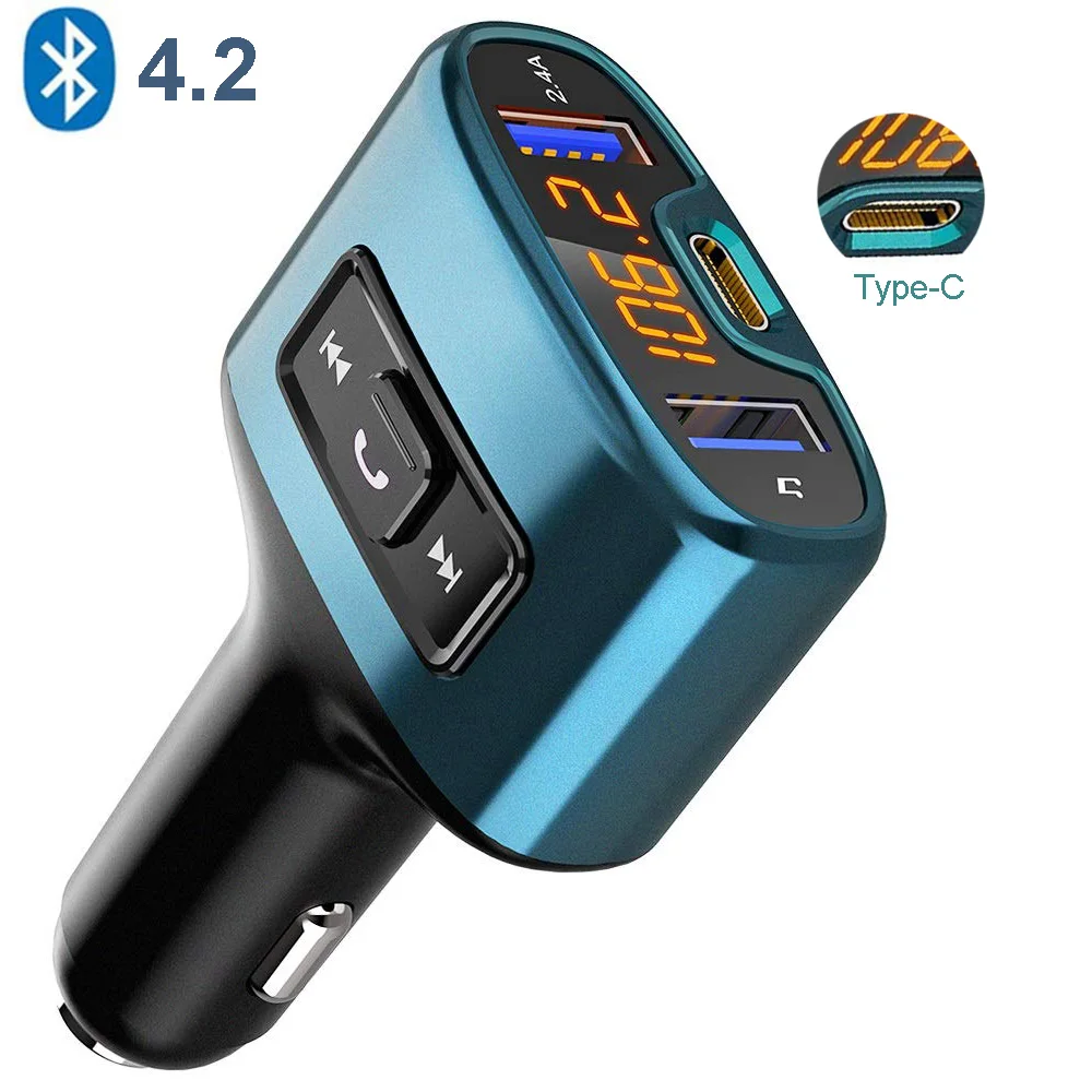 Konrisa FM передатчик модулятор Bluetooth музыкальный плеер с Type C 18 Вт быстрое зарядное