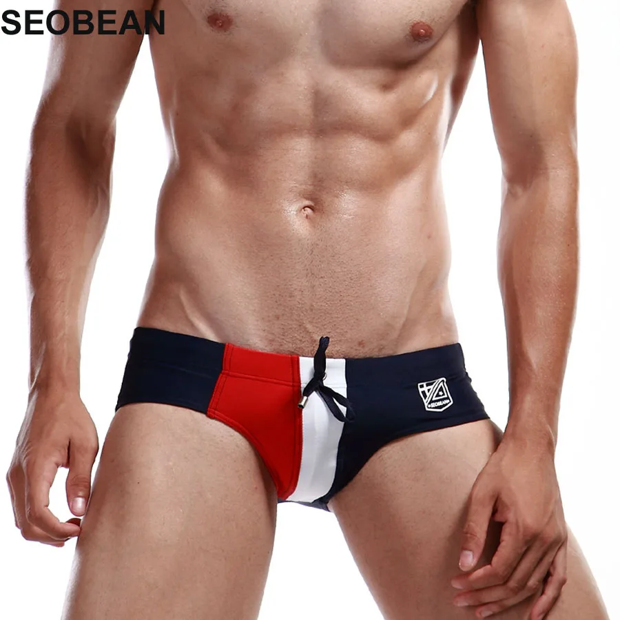 seobean marca patchwork beach costumi da bagno uomo costumi slip uomo costumi da bagno maillot de