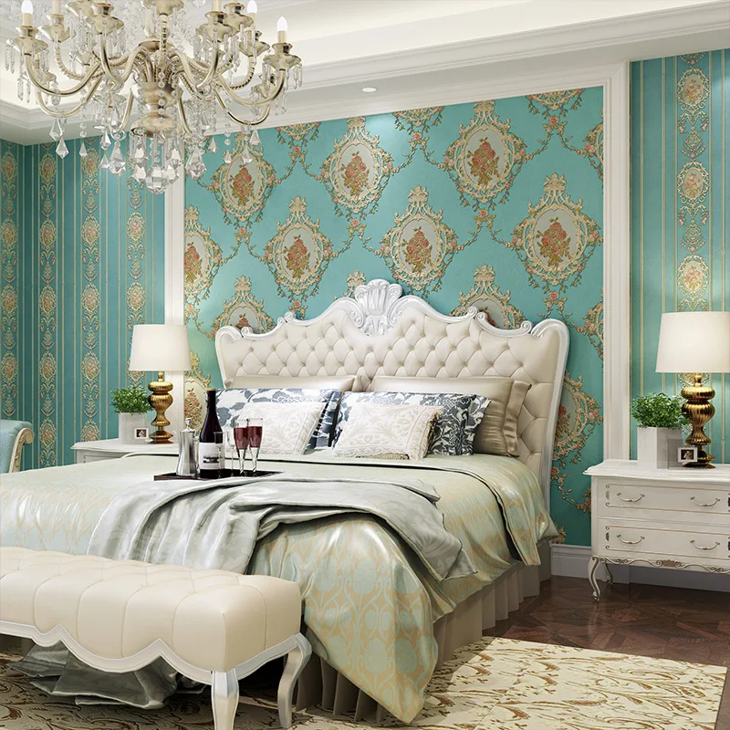 Us 33 96 46 Off European Rustic Embossed Floral Wallpaper For Walls 3 D Strip Wall Paper Roll For Bedroom Walls Mural Papel De Parede Listrado In