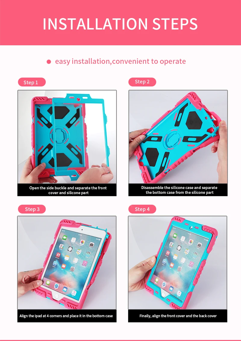 Shockproof Waterproof Case For New iPad 2018 2017 Pro 9.7 Air 2 Kids Safe Case (11)