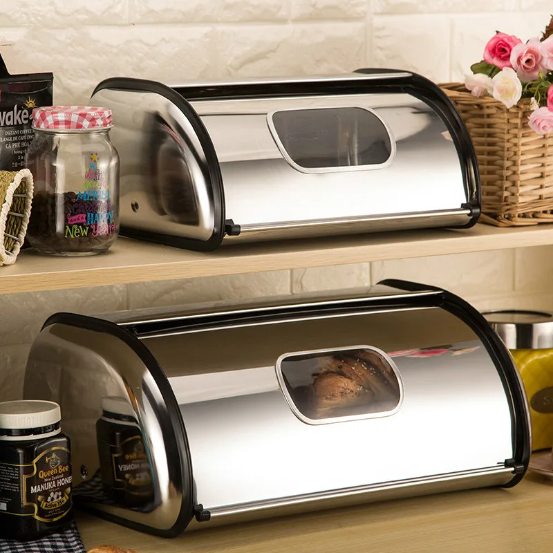 

Bread Box Storage Stainless Steel Food Storage Container Breakfast Kitchen Gifts Durable High-Quality Thickness 35.5*23*14.5cm