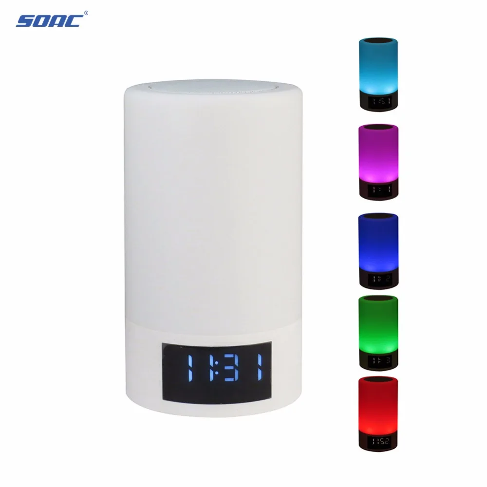 Smart Bluetooth Speaker Portable With FM Radio Alarm Clock Support Hands Free Calls Micro SD 