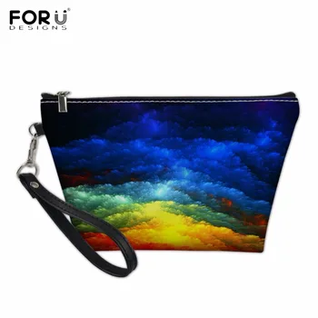 

FORUDESIGNS Colorful Galaxy/Space Nebula Printed Women PU Leather Cosmetic Cases Paisley Pattern Makeup Bag Travel Storage Pouch