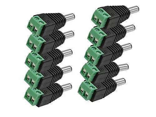 

HBUD Dc Connectors Screw Type (Green) For CCTV Camera,( Pack Of 10Pcs. Connectors)