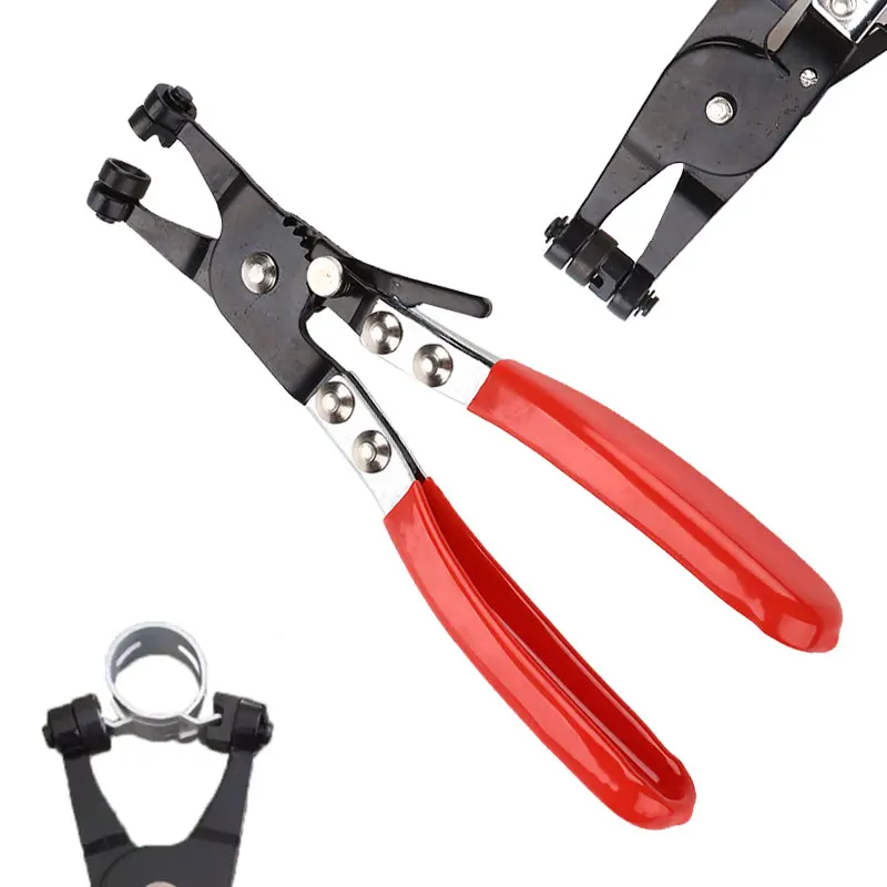 

Red Black Manganese Steel Practical Durable Snap Clamp Pipe Clamp Pipe Wrench Car Removal Tool Multi Function Hose Clamp Pliers