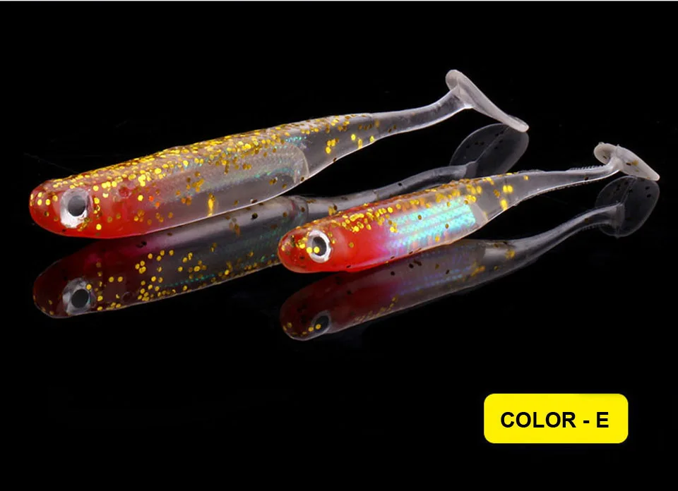 WALK FISH 2 шт./лот T Tail мягкие имитирующие приманки 70 мм 90 мм 2 г 5 г силиконовые приманки Красочные искусственный карп приманки для рыбалки