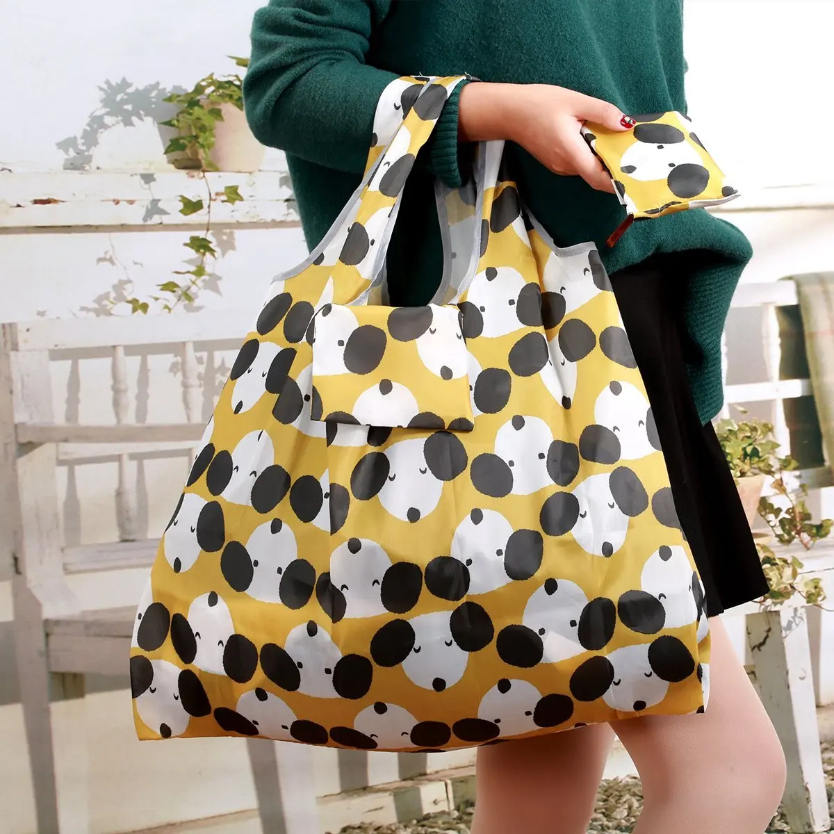 

Cute Lady Foldable Recycle Bag Eco Reusable Shopping Bag Fruit Vegetable Grocery Bags Canvas Shopping Bag