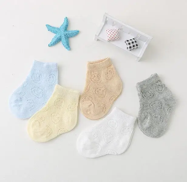 5 пар в партии, Новое поступление, носки для малышей летние сетчатые носки хлопковые носки-башмачки для новорожденных Мягкие Тонкие носки для мальчиков и девочек, GZ181 - Цвет: GZ18106-Smile Boy