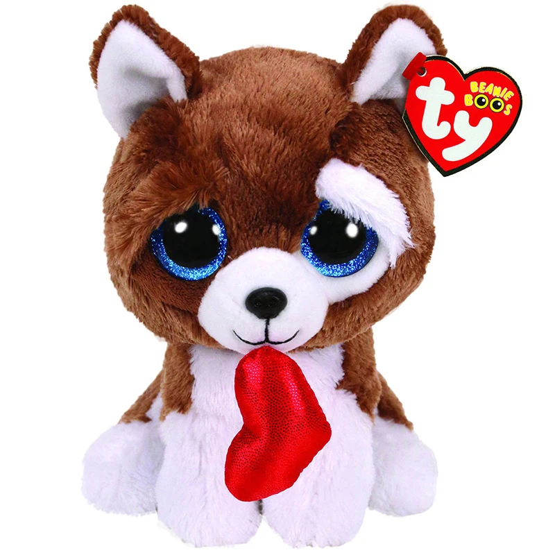 

Ty Beanie Boos 6" 15cm Smootches the Valentine Dog with Heart Plush Stuffed Animal Collectible Doll Toy with Heart Tag