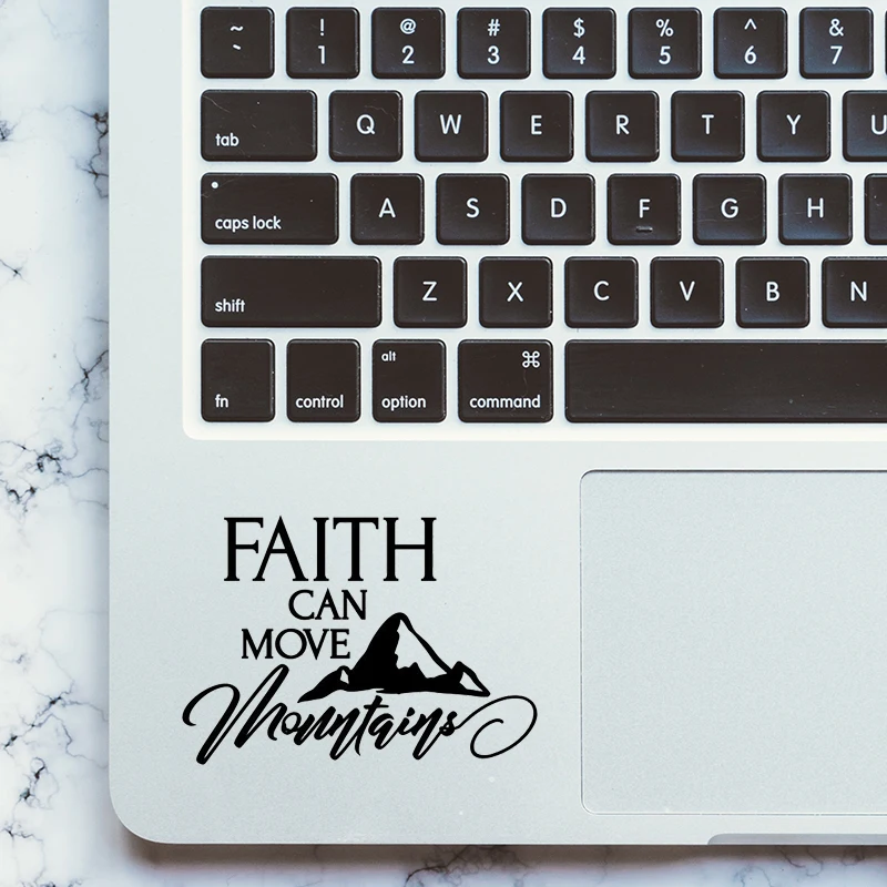 

"Faith Can Move Mountains" Motivational Quote Trackpad Decal for Apple MacBook Pro Air Retina 11 12 13 15 inch Laptop Sticker