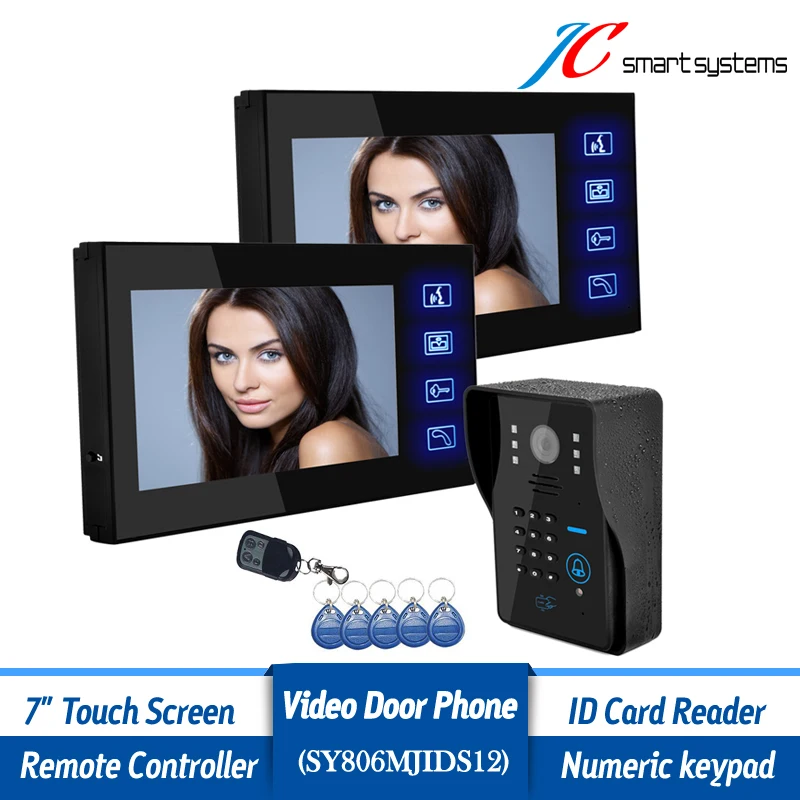 Home Secure 7 Monitor Wired Doorbell font b Camera b font Intercom Outdoor System With 2