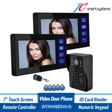 Hogar Seguro 7 “Monitor Con Cable Timbre de la Puerta Sistema de Intercomunicación Cámara Al Aire Libre Con 2 Monitores de Interior Para El Control de Acceso de la Puerta