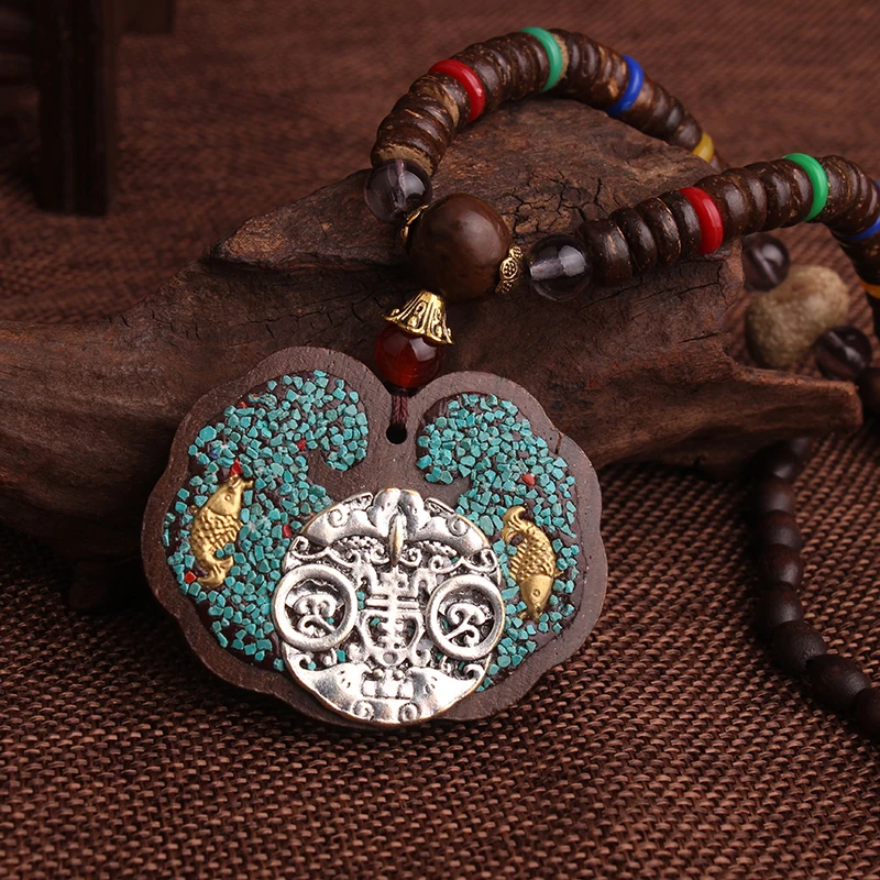 

Evade [eace coconuts pendants necklace women jewelry,new vintage wood necklace, fashion metal elephant ethnic necklace jewelry
