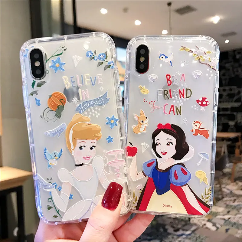 Disneys Белоснежка Золушка Рапунцель Принцесса чехол для телефона для iPhone 6 6s 7 8 Plus X XR XS Max воздушная подушка мягкая ТПУ задняя крышка