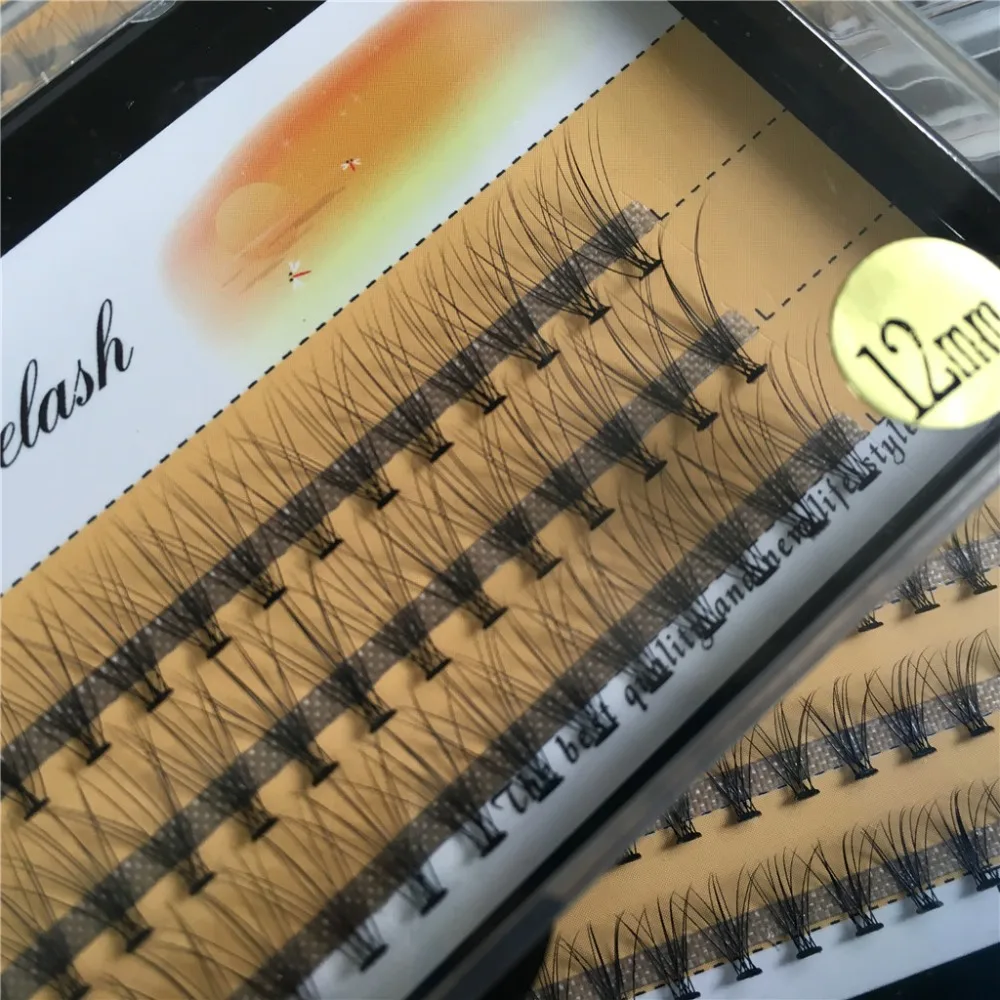 

60 pieces 0.07 thickness hair C curl eyelash extension 8 10 12mm strip false eyelashes makeup individual lashes