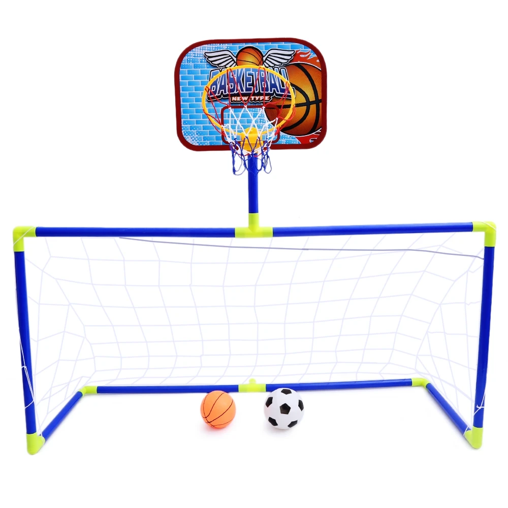 Sports Toy For Children 2 in 1 Football Soccer Basketball Portable Set