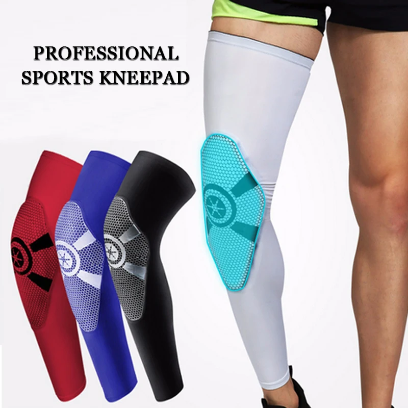 Breathable Men Long Basketball Knee Pads Leg Sleeve Calf Knee