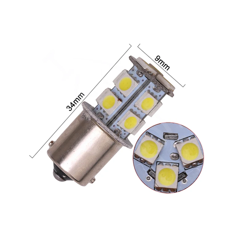 Универсальная автомобильная 2 шт. 1156 BA15S 13 SMD Белая светодиодная лампа с