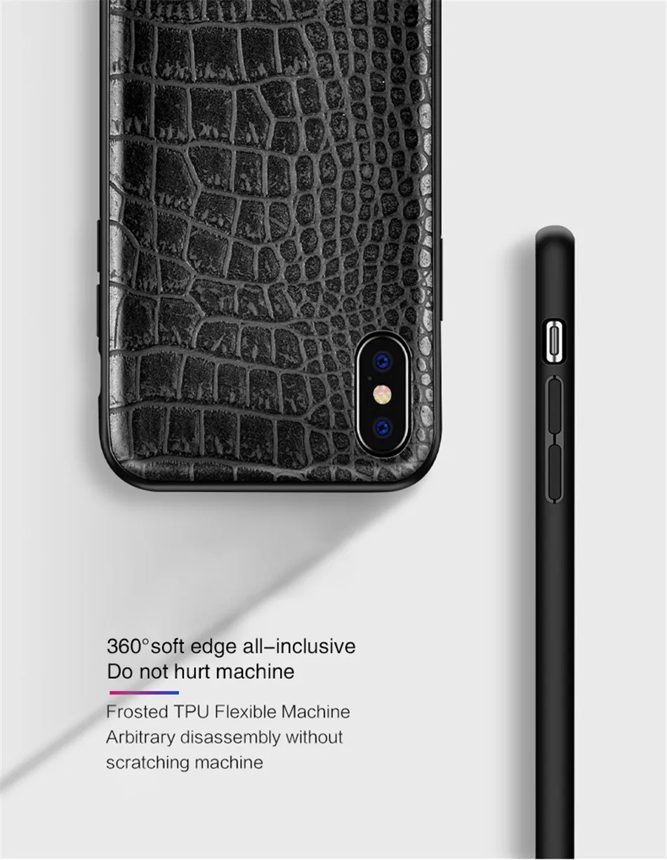 Retro Vintage Phone Bag Case For Iphone X 6 6s 7 8 Plus Crocodile Snake Skin Pattern Soft Protective Cover Shell For iphoneX 10 (8)